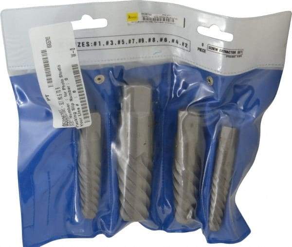 Interstate - 4 Piece Spiral Flute Screw Extractor Set - Screw Range 3/4 to 2-1/8" - Caliber Tooling