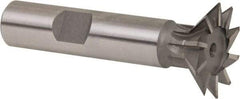 Whitney Tool Co. - 1" Diam x 1/4" Width of Cut, 45° Included Angle, Cobalt Dovetail Cutter - 1/2" Shank Diam, 2-1/2" Shank Length, 2-1/2" Overall Length, Weldon Flat, Uncoated - Caliber Tooling