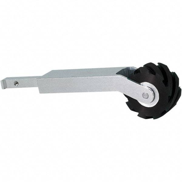 Dynabrade - 1" Wide Contact Arm - 24" Belt Length x 1" Belt Width, Serrated, Rubber, 70" Contact Wheel Diam - Caliber Tooling