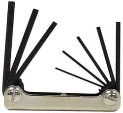 Eklind - 8 Piece Fold-Up Hex Key Set - Hex Range 3/32 to 1/4" - Caliber Tooling