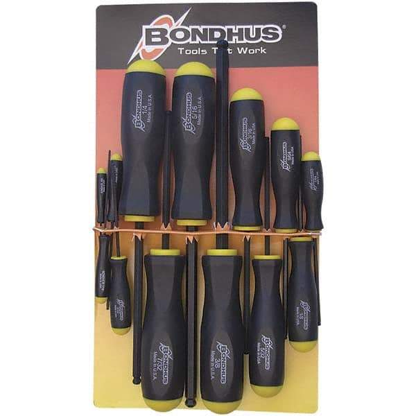 Bondhus - 13 Piece, 0.05 to 3/8" Ball End Hex Driver Set - Comes in Vinyl Pouch - Caliber Tooling