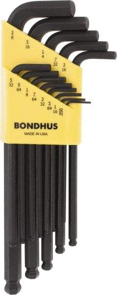 Bondhus - 13 Piece L-Key Ball End Hex Key Set - Hex Range 0.05 to 3/8" - Caliber Tooling