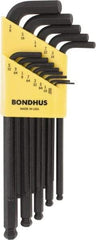 Bondhus - 13 Piece L-Key Ball End Hex Key Set - Hex Range 0.05 to 3/8" - Caliber Tooling