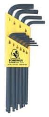 Bondhus - 10 Piece L-Key Ball End Hex Key Set - Hex Range 1/16 to 1/4" - Caliber Tooling