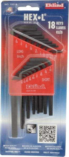 Eklind - 18 Piece L-Key Hex Key Set - Caliber Tooling