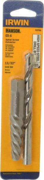 Irwin - 2 Piece Spiral Flute Screw Extractor & Drill Set - Screw Range 5/8 to 7/8" - Caliber Tooling