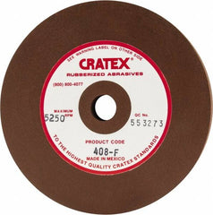 Cratex - 4" Diam x 1/2" Hole x 1/2" Thick, Surface Grinding Wheel - Silicon Carbide, Fine Grade, 5,250 Max RPM, Rubber Bond, No Recess - Caliber Tooling