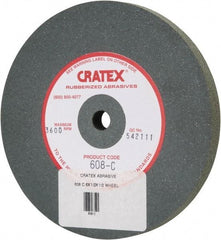 Cratex - 6" Diam x 1/2" Hole x 1/2" Thick, Surface Grinding Wheel - Silicon Carbide, Coarse Grade, 3,600 Max RPM, Rubber Bond, No Recess - Caliber Tooling