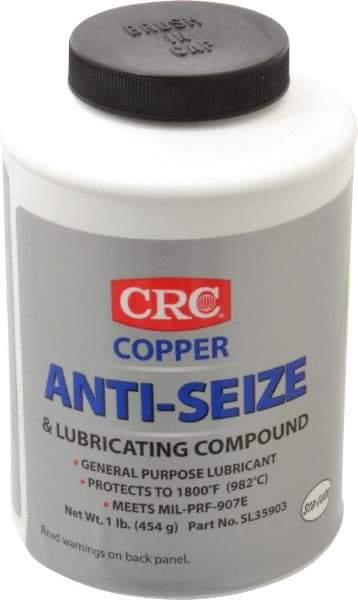 CRC - 16 oz Bottle General Purpose Anti-Seize Lubricant - Copper, -95 to 1,800°F, Bronze, Water Resistant - Caliber Tooling