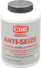 CRC - 16 oz Bottle High Temperature Anti-Seize Lubricant - Nickel, -95 to 2,400°F, Gray, Water Resistant - Caliber Tooling