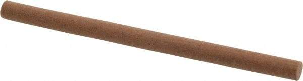 Made in USA - 4" Long x 1/4" Diam x 1/4" Thick, Aluminum Oxide Sharpening Stone - Round, Medium Grade - Caliber Tooling