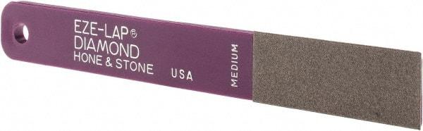 Eze Lap - Medium, 2" Length of Cut, Single End Diamond Hone - 400 Grit, 3/4" Wide x 3/16" High - Caliber Tooling