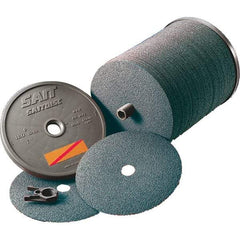 Sait - 4-1/2" Diam 7/8" Hole 24 Grit Fiber Disc - Ceramic, 11,000 Max RPM - Caliber Tooling