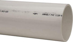 Made in USA - 6" Pipe, 5' Long PVC Unthreaded Plastic Pipe Nipple - 180 Max psi, 6.03" ID x 6-5/8" OD, Schedule 40, White - Caliber Tooling