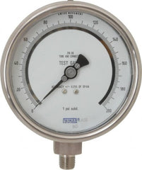 Wika - 4" Dial, 1/4 Thread, 0-200 Scale Range, Pressure Gauge - Lower Connection Mount, Accurate to 0.25% of Scale - Caliber Tooling