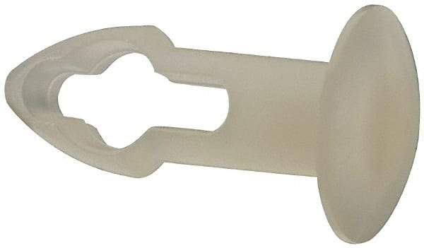 Made in USA - 5/32" Hole Diam, Keyhole Shank, Nylon Panel Rivet - 9/32" Material Thickness, 5/16" Head Diam - Caliber Tooling