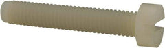 Made in USA - M6x1.00 Metric Coarse, 35mm Length Under Head Slotted Drive Machine Screw - Cheese Head, Grade 6/6 Nylon, Uncoated, Without Washer - Caliber Tooling