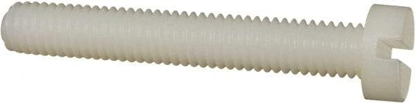 Made in USA - M6x1.00 Metric Coarse, 40mm Length Under Head Slotted Drive Machine Screw - Cheese Head, Grade 6/6 Nylon, Uncoated, Without Washer - Caliber Tooling