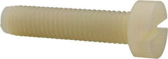 Made in USA - M8x1.25 Metric Coarse, 35mm Length Under Head Slotted Drive Machine Screw - Cheese Head, Grade 6/6 Nylon, Uncoated, Without Washer - Caliber Tooling