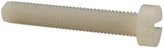 Made in USA - M8x1.25 Metric Coarse, 50mm Length Under Head Slotted Drive Machine Screw - Cheese Head, Grade 6/6 Nylon, Uncoated, Without Washer - Caliber Tooling