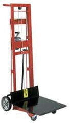 Wesco Industrial Products - 750 Lb Capacity, 54" Lift Height, Winch Platform Base Manually Operated Lift - 54" Minimum Operating Height - Caliber Tooling