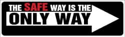 NMC - The Safe Way Is the Only Way, 120 Inch Long x 36 Inch High, Safety Banner with Graphic - Graphic Shows Leaf, Polyethylene, English, Printed on 1 Side - Caliber Tooling