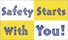 NMC - Safety Starts with You!, 60 Inch Long x 36 Inch High, Safety Banner - Polyethylene, English, Printed on 1 Side - Caliber Tooling