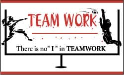 NMC - Team Work - There Is No "I" in Teamwork, 60 Inch Long x 36 Inch High, Safety Banner - Polyethylene, English, Printed on 1 Side - Caliber Tooling