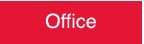 NMC - Office, 10" Wide x 3" High, Plastic Sign - English, White on Red, Wall Mount - Caliber Tooling