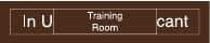 NMC - Training Room in Use/Vacant, 10" Wide x 2" High, Plastic Sign - English, White on Gray, Wall Mount - Caliber Tooling