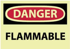 NMC - Danger - Flammable, Pressure Sensitive Vinyl Fire Sign - 5" Wide x 3" High - Caliber Tooling