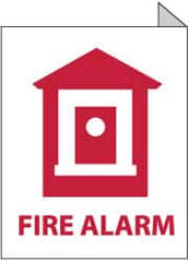 NMC - Fire Alarm, Plastic Fire Sign - 9" Wide x 12" High, Glow-in-the-Dark - Caliber Tooling