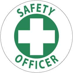 NMC - SafetyOofficer, Hard Hat Label - Green on White, 2" Thick, For Accident Prevention - Caliber Tooling