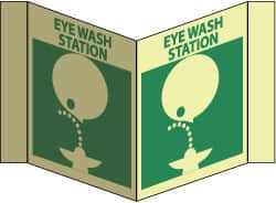 NMC - "Eye Wash Station", 5-3/4" Long x 8-3/4" Wide, Rigid Plastic Safety Sign - Rectangle, 0.125" Thick, Use for First Aid - Caliber Tooling