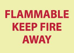 NMC - "Flammable - Keep Fire Away", 10" Long x 14" Wide, Rigid Plastic Safety Sign - Rectangle, 0.05" Thick, Use for Accident Prevention - Caliber Tooling