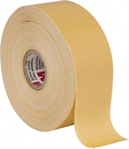 3M - 1-1/2" x 110', Yellow Cotton Cloth Electrical Tape - Series 2520, 8 mil Thick, 800 V/mil Dielectric Strength, 50 Lb./Inch Tensile Strength - Caliber Tooling