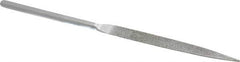 Strauss - 8-1/2" OAL Coarse Half Round Needle Diamond File - 1/2" Wide x 5/32" Thick, 4-3/8 LOC, 181 Grit - Caliber Tooling