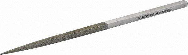 Strauss - 8-1/2" OAL Fine Square Needle Diamond File - 1/4" Wide x 1/4" Thick, 4-3/8 LOC, 91 Grit - Caliber Tooling