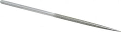 Strauss - 8-1/2" OAL Coarse Round Needle Diamond File - 1/4" Wide x 1/4" Thick, 4-3/8 LOC, 181 Grit - Caliber Tooling