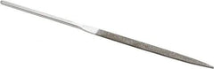 Strauss - 5-1/2" OAL Fine Taper Needle Diamond File - 1/4" Wide x 1/16" Thick, 2-3/4 LOC, 91 Grit - Caliber Tooling