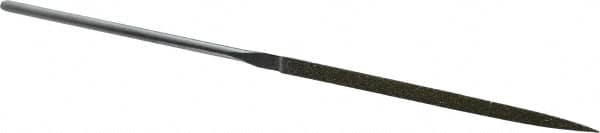 Strauss - 5-1/2" OAL Medium Three Square Needle Diamond File - 9/64" Wide x 9/64" Thick, 2-3/4 LOC, 126 Grit - Caliber Tooling