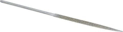 Strauss - 5-1/2" OAL Coarse Half Round Needle Diamond File - 13/64" Wide x 1/16" Thick, 2-3/4 LOC, 181 Grit - Caliber Tooling