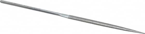 Strauss - 5-1/2" OAL Fine Half Round Needle Diamond File - 13/64" Wide x 1/16" Thick, 2-3/4 LOC, 91 Grit - Caliber Tooling