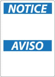 NMC - "Notice - Safety Glasses Required Beyond This Point", 14" Long x 10" Wide, Pressure-Sensitive Vinyl Safety Sign - Rectangle, 0.004" Thick, Use for Accident Prevention - Caliber Tooling