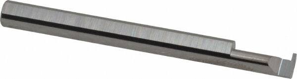 Accupro - 0.0255" Groove Width, 0.187" Min Hole Diam, 3/8" Max Hole Depth, Retaining Ring Grooving Tool - 0.05" Projection, 1-5/8" Shank Length, 2" OAL, Solid Carbide, Bright Finish - Exact Industrial Supply