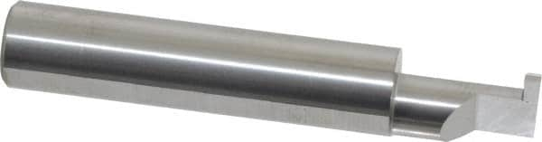 Accupro - 0.094" Groove Width, 1/2" Min Hole Diam, 3/4" Max Hole Depth, Retaining Ring Grooving Tool - 0.16" Projection, 2-1/4" Shank Length, 3" OAL, Solid Carbide, Bright Finish - Exact Industrial Supply