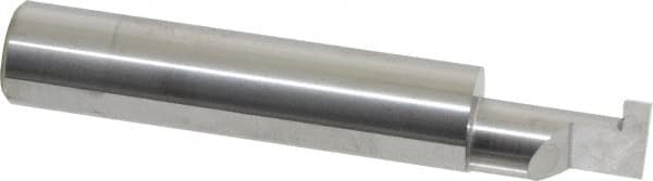 Accupro - 0.126" Groove Width, 1/2" Min Hole Diam, 3/4" Max Hole Depth, Retaining Ring Grooving Tool - 0.16" Projection, 2-1/4" Shank Length, 3" OAL, Solid Carbide, Bright Finish - Exact Industrial Supply