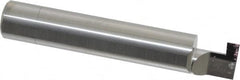 Accupro - 0.157" Groove Width, 1/2" Min Hole Diam, 1/2" Max Hole Depth, Retaining Ring Grooving Tool - 0.16" Projection, 2-1/2" Shank Length, 3" OAL, Solid Carbide, Bright Finish - Exact Industrial Supply