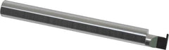 Accupro - 0.0305" Groove Width, 1/4" Min Hole Diam, 1/4" Max Hole Depth, Full Radius Grooving Tool - 0.06" Projection, 2-1/4" Shank Length, 2-1/2" OAL, 0.0153" Radius, Solid Carbide, Bright Finish - Exact Industrial Supply