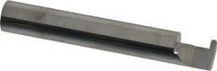 Accupro - 0.07" Groove Width, 3/8" Min Hole Diam, 3/8" Max Hole Depth, Full Radius Grooving Tool - 0.11" Projection, 2-1/8" Shank Length, 2-1/2" OAL, 0.035" Radius, Solid Carbide, Bright Finish - Exact Industrial Supply